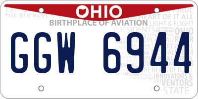 OH license plate GGW6944