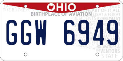 OH license plate GGW6949