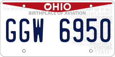 OH license plate GGW6950