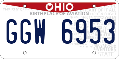 OH license plate GGW6953