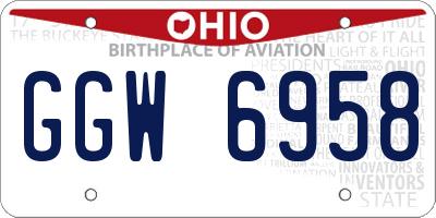 OH license plate GGW6958