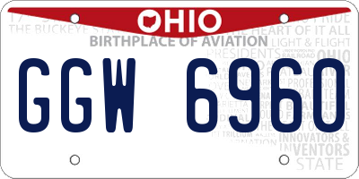OH license plate GGW6960