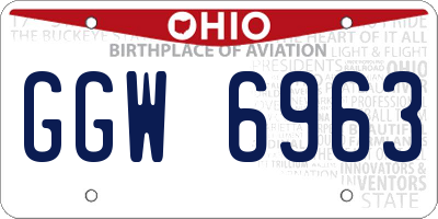 OH license plate GGW6963