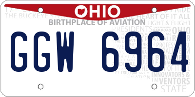 OH license plate GGW6964
