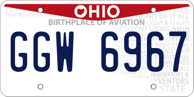 OH license plate GGW6967