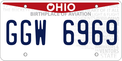 OH license plate GGW6969
