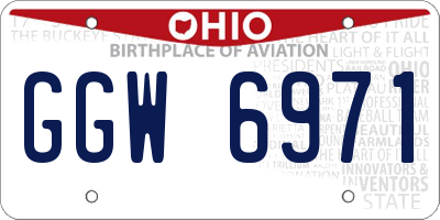 OH license plate GGW6971