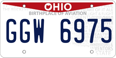 OH license plate GGW6975
