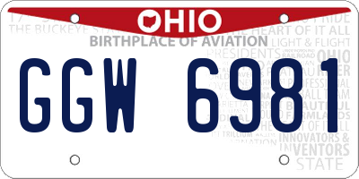 OH license plate GGW6981