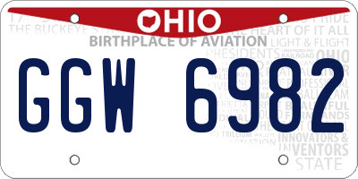 OH license plate GGW6982