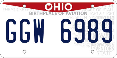 OH license plate GGW6989