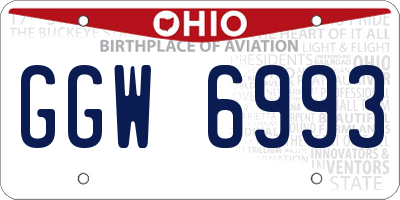 OH license plate GGW6993