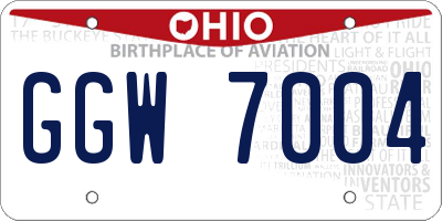 OH license plate GGW7004