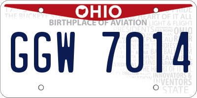 OH license plate GGW7014