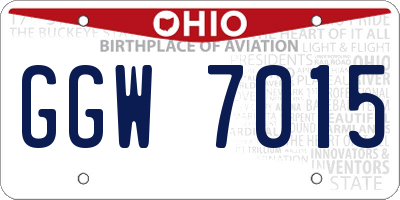 OH license plate GGW7015