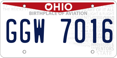 OH license plate GGW7016