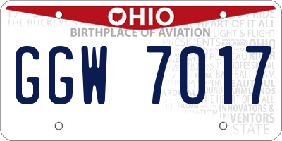 OH license plate GGW7017