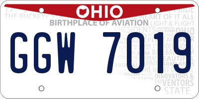 OH license plate GGW7019