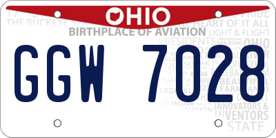 OH license plate GGW7028