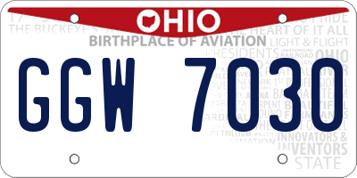 OH license plate GGW7030