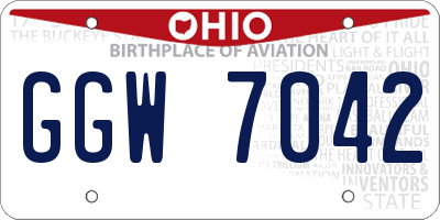 OH license plate GGW7042