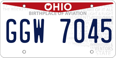 OH license plate GGW7045