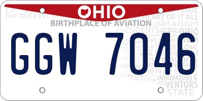 OH license plate GGW7046