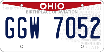 OH license plate GGW7052