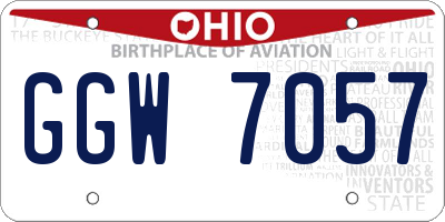 OH license plate GGW7057