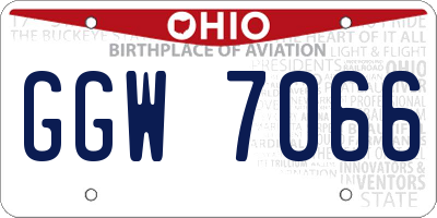 OH license plate GGW7066