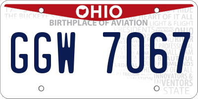 OH license plate GGW7067