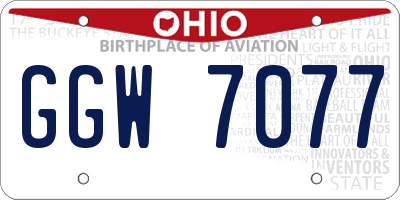 OH license plate GGW7077