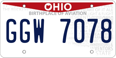 OH license plate GGW7078