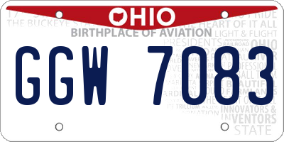 OH license plate GGW7083