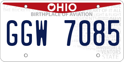 OH license plate GGW7085