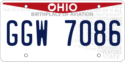 OH license plate GGW7086