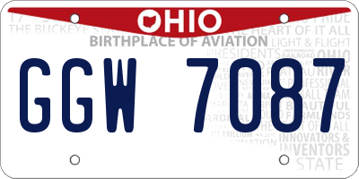 OH license plate GGW7087