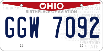 OH license plate GGW7092