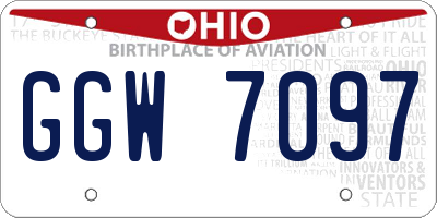 OH license plate GGW7097