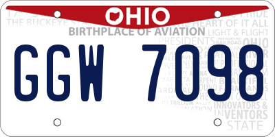 OH license plate GGW7098