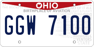 OH license plate GGW7100