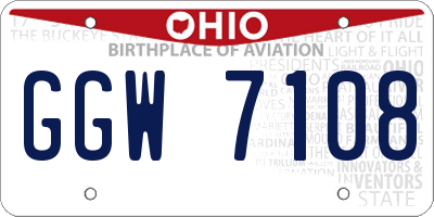 OH license plate GGW7108