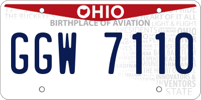OH license plate GGW7110