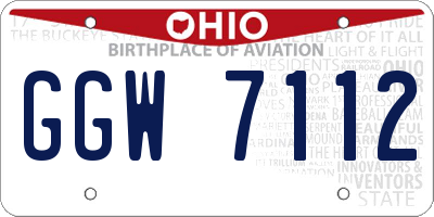 OH license plate GGW7112