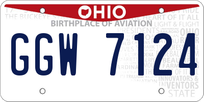 OH license plate GGW7124