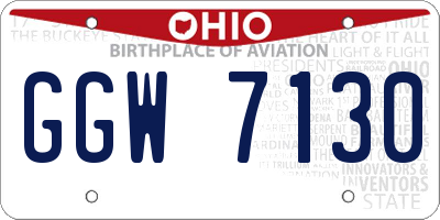 OH license plate GGW7130