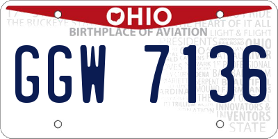 OH license plate GGW7136
