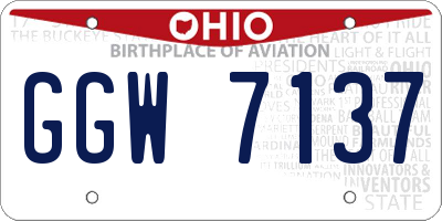OH license plate GGW7137