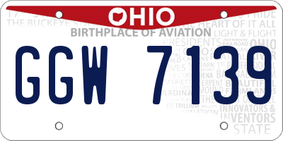 OH license plate GGW7139