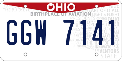 OH license plate GGW7141